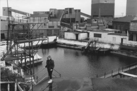 Historic photograph of Dawdon Pit Pond with the colliery behind it