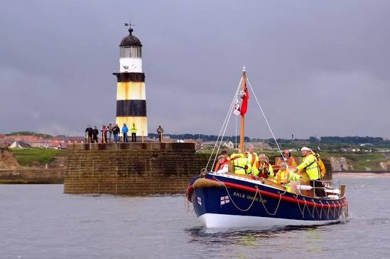 The fully restored George Elmy returning to Seaham Harbour in 2013