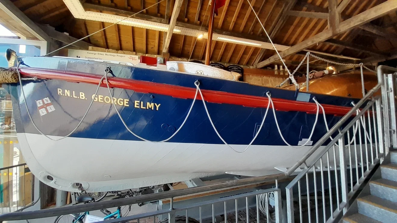 The restored George Elmy displayed inside the heritage centre