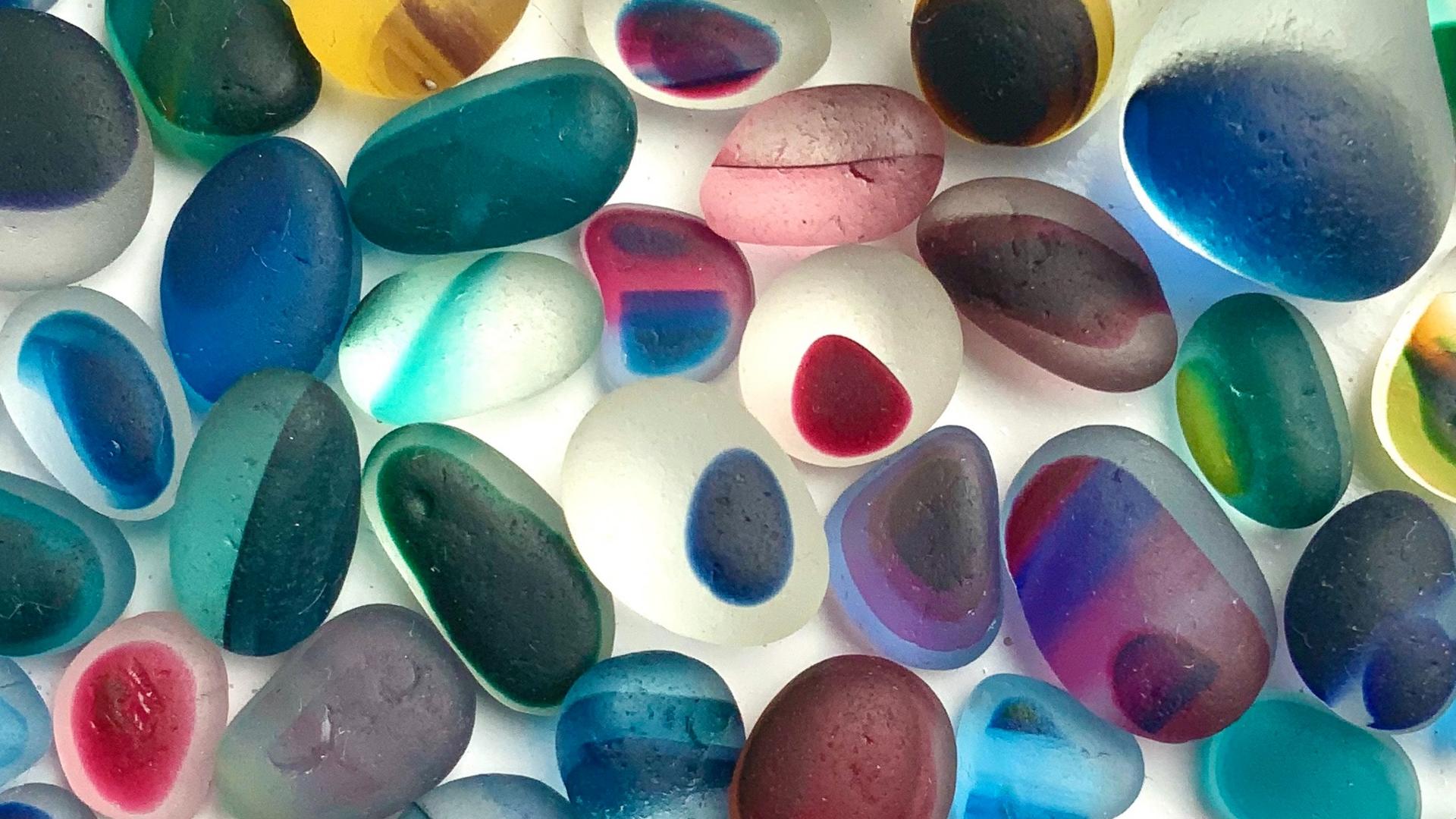 A collection of sea glass found on Seaham beach