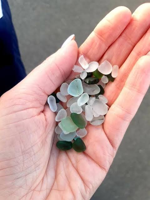 Sea glass collected on the beach at Seaham