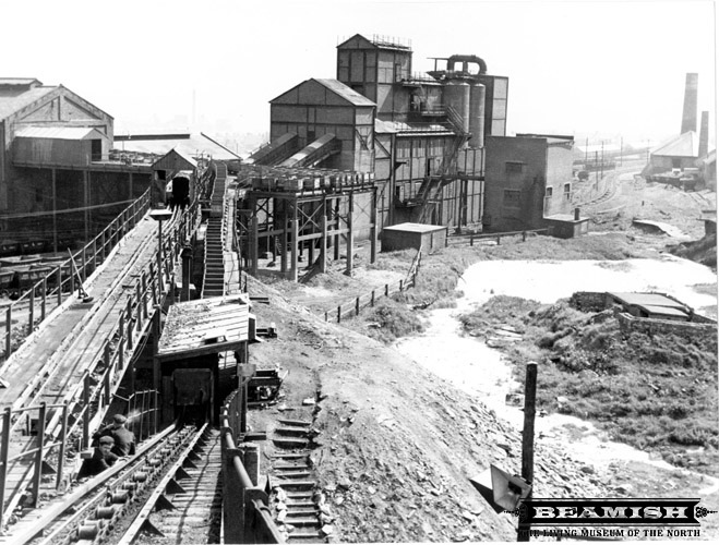 Coal-handling structures and railway tracks at Seaham Colliery